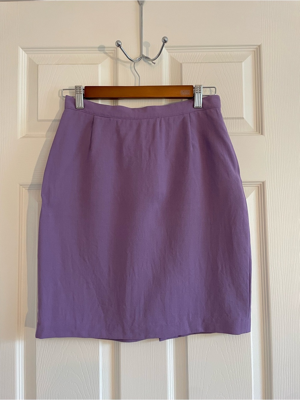 Vintage Purple Wool Blend Pencil Skirt Made in Italy 8P